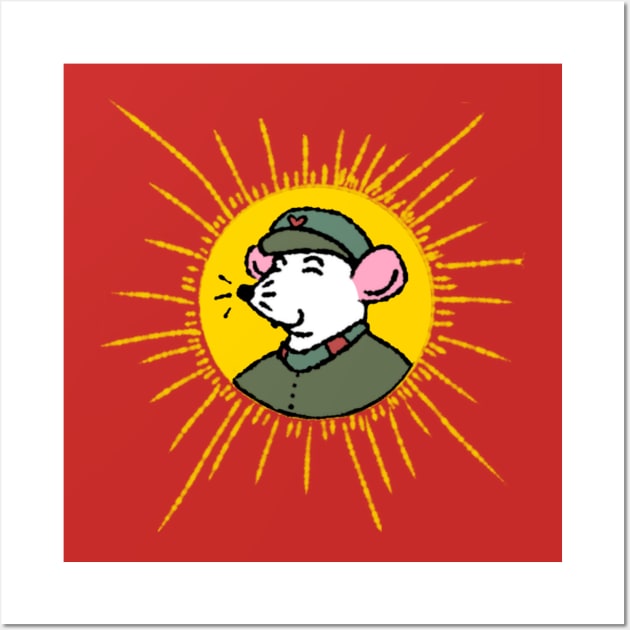 Mouse Zedong, Sun in the Sky! (Full Color Version) Wall Art by Rad Rat Studios